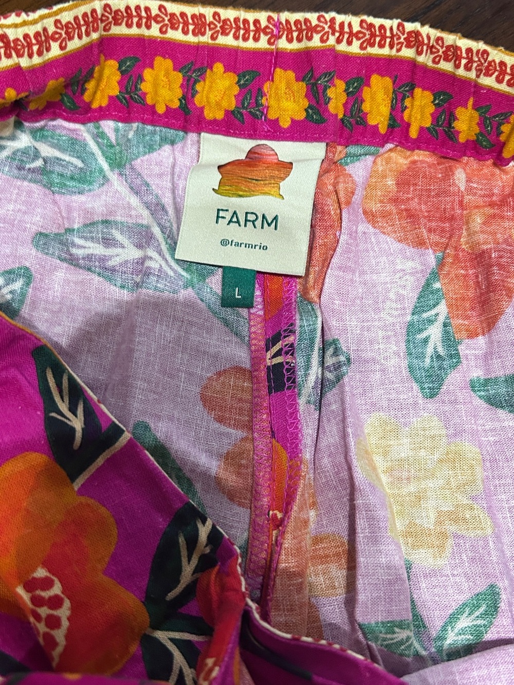 Farm Rio Women’s Pink Embroidered Floral High-Waist Shorts Size Large - Picture 5 of 5